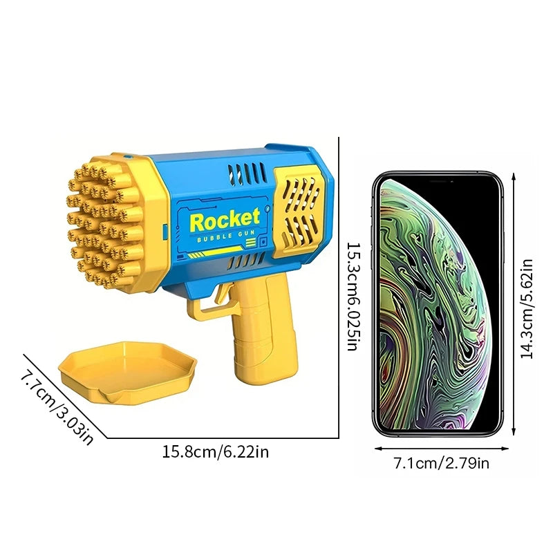 40-Hole Electric Bubble Gun β Handheld Rocket Launcher Toy for Kids