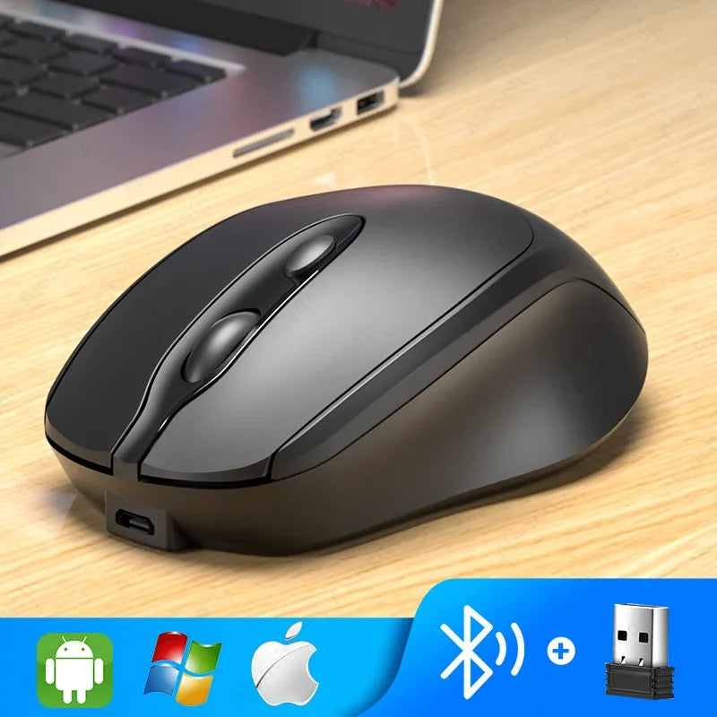 Aieach Bluetooth Mouse – Silent, Rechargeable, Dual Mode