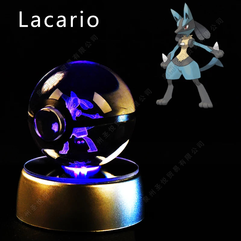 3D Pokémon Crystal Ball LED Lamp – Pikachu/Gengar/Mewtwo Gift