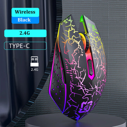 Bluetooth 5.2 RGB Mouse – Silent, Rechargeable, 1600DPI