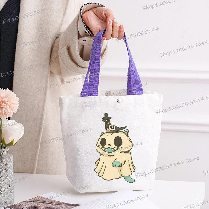 🎃 Halloween Anime Tiger Canvas Tote