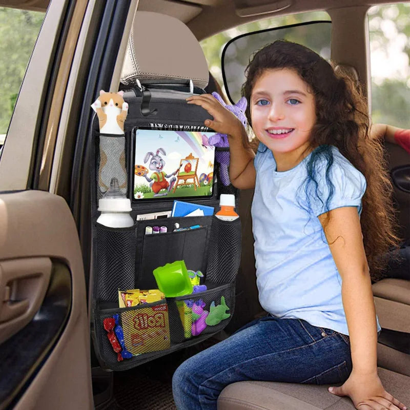 Backseat Car Organizer with Tablet Holder & Storage Pockets