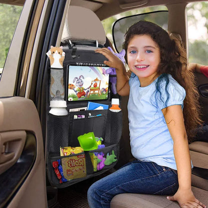 Backseat Car Organizer with Tablet Holder & Storage Pockets