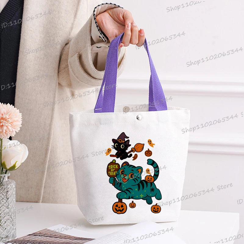 🎃 Halloween Anime Tiger Canvas Tote