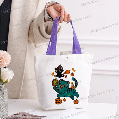 🎃 Halloween Anime Tiger Canvas Tote
