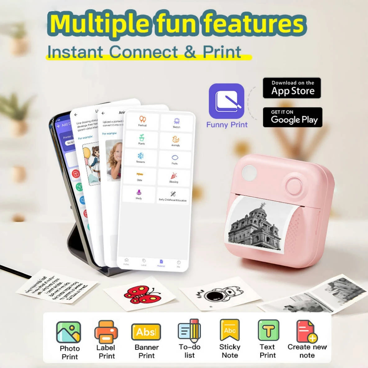 Mini Thermal Printer – Portable Sticker & Label Maker