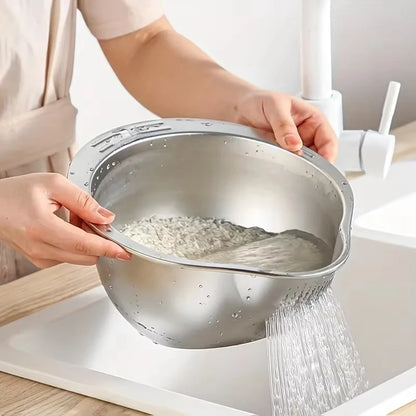 Stainless Steel Rice Washer & Strainer Bowl