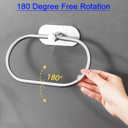 Self-Adhesive Towel Holder – Stainless Steel Rack