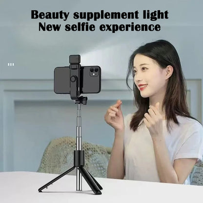 Selfie Stick Tripod with Light & Bluetooth Remote