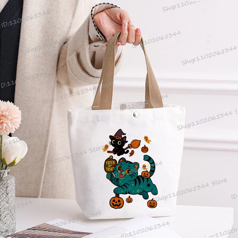 🎃 Halloween Anime Tiger Canvas Tote