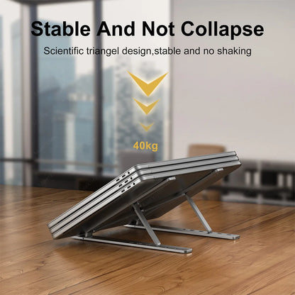 Aluminum Laptop Stand – Adjustable & Portable Cooling Holder