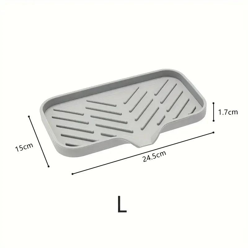 Sink Splash Guard & Soap Tray - Faucet Mat