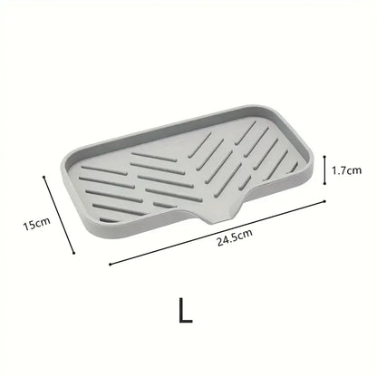 Sink Splash Guard & Soap Tray - Faucet Mat