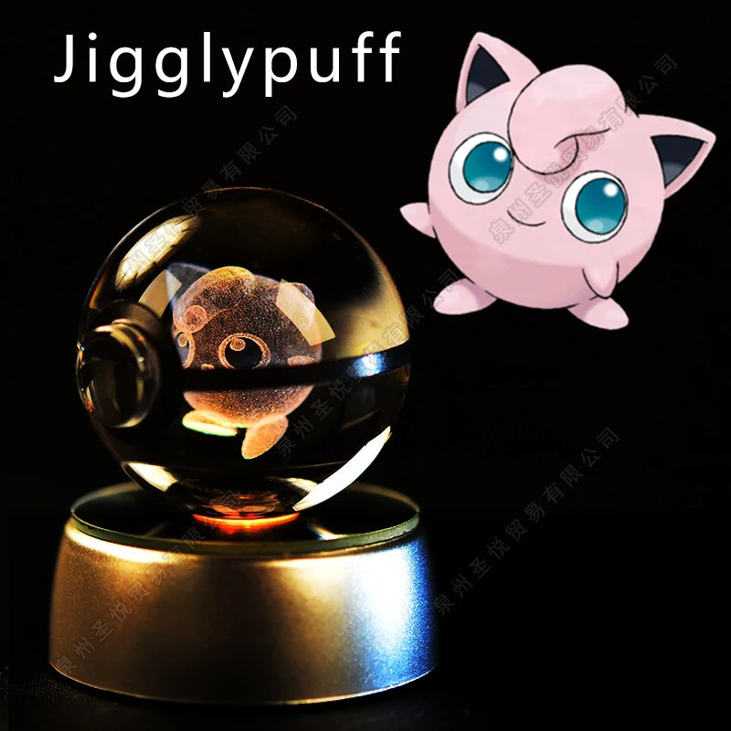3D Pokémon Crystal Ball LED Lamp – Pikachu/Gengar/Mewtwo Gift