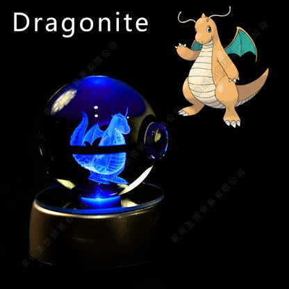 3D Pokémon Crystal Ball LED Lamp – Pikachu/Gengar/Mewtwo Gift