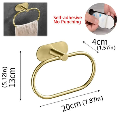 Self-Adhesive Towel Holder – Stainless Steel Rack