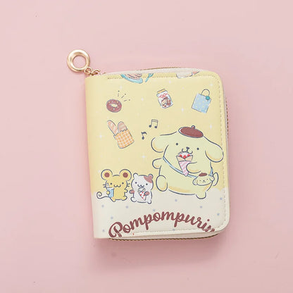 🎀 Kawaii Cartoon Purin & Pochacco Mini Wallet – Cute Gift for Girls