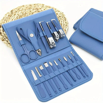16pcs Nail Clippers & Manicure Set with Travel Case