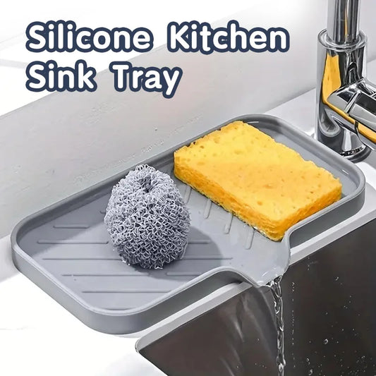 Sink Splash Guard & Soap Tray - Faucet Mat
