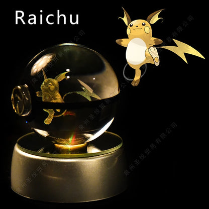 3D Pokémon Crystal Ball LED Lamp – Pikachu/Gengar/Mewtwo Gift
