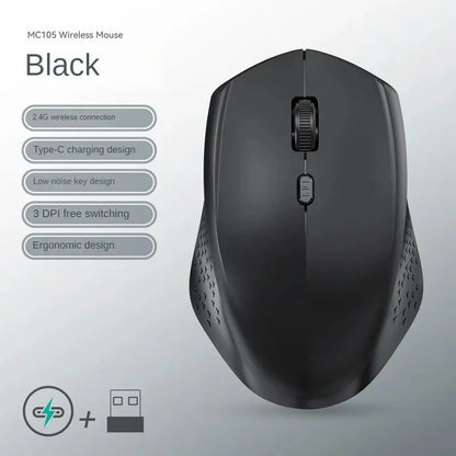 Bluetooth 5.1 + 2.4G Wireless Mouse – Silent, Rechargeable, 1600DPI