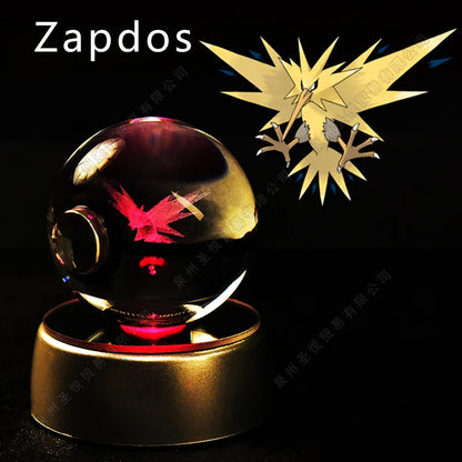 3D Pokémon Crystal Ball LED Lamp – Pikachu/Gengar/Mewtwo Gift