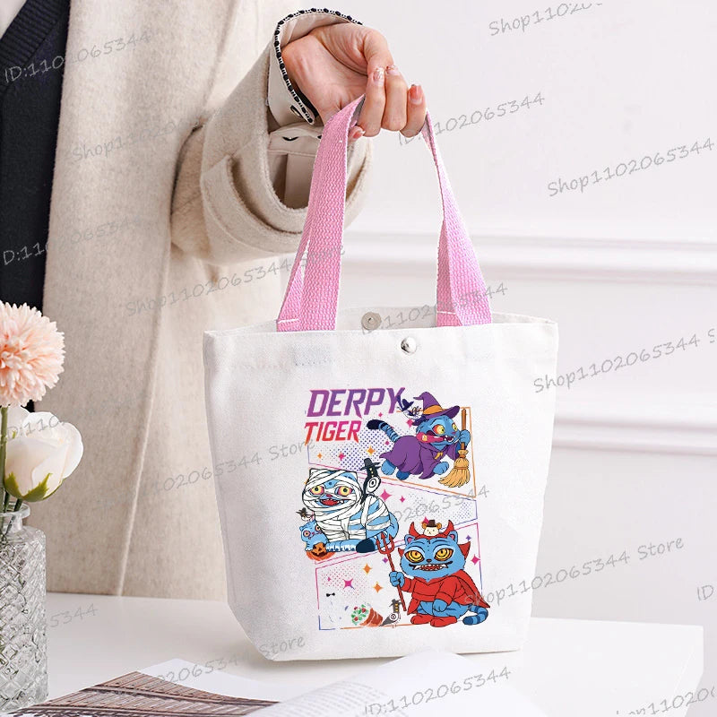 🎃 Halloween Anime Tiger Canvas Tote