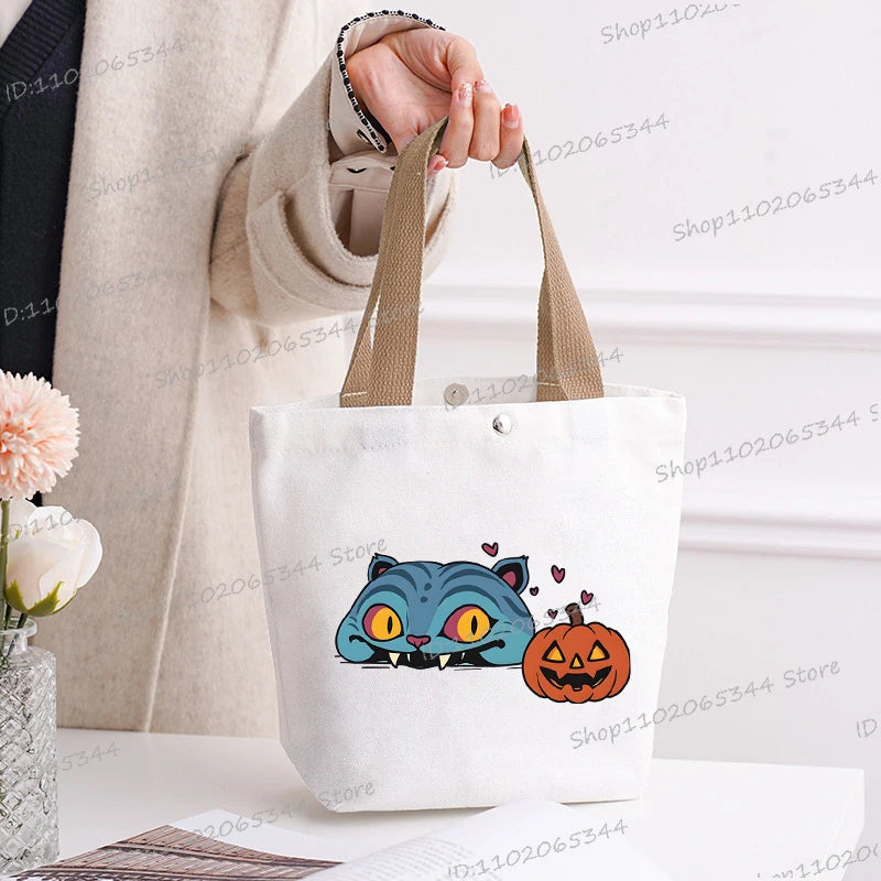 🎃 Halloween Anime Tiger Canvas Tote