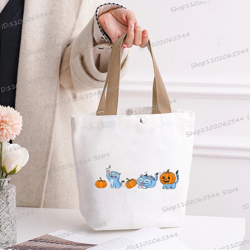 🎃 Halloween Anime Tiger Canvas Tote