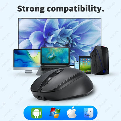 Aieach Bluetooth Mouse – Silent, Rechargeable, Dual Mode