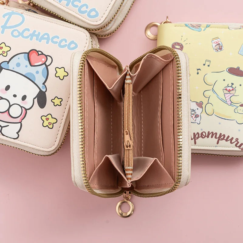 🎀 Kawaii Cartoon Purin & Pochacco Mini Wallet – Cute Gift for Girls