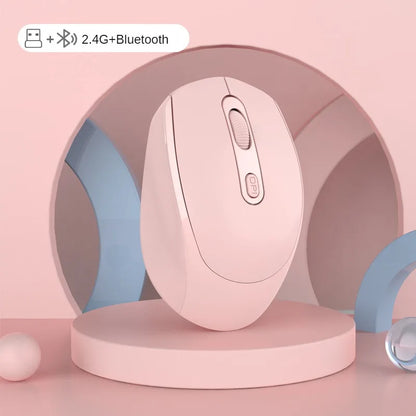 Bluetooth 5.1 + 2.4G Wireless Mouse – Silent, Rechargeable, 1600DPI