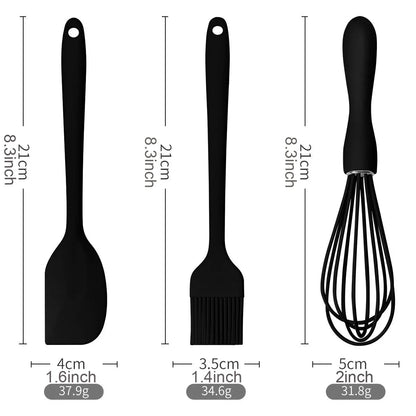 3-Piece Silicone Baking Set – Spatula, Beater & Brush