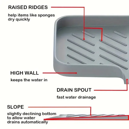 Sink Splash Guard & Soap Tray - Faucet Mat