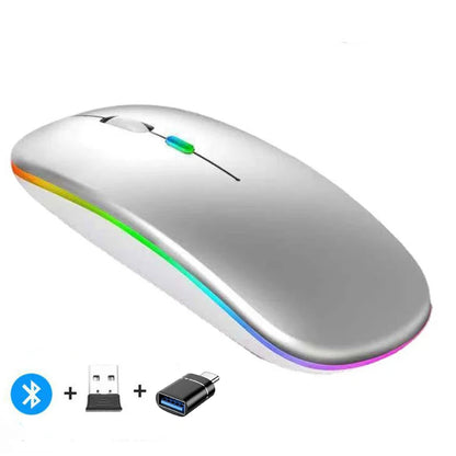 Dual Mode Wireless Mouse – Rechargeable Bluetooth + 2.4G