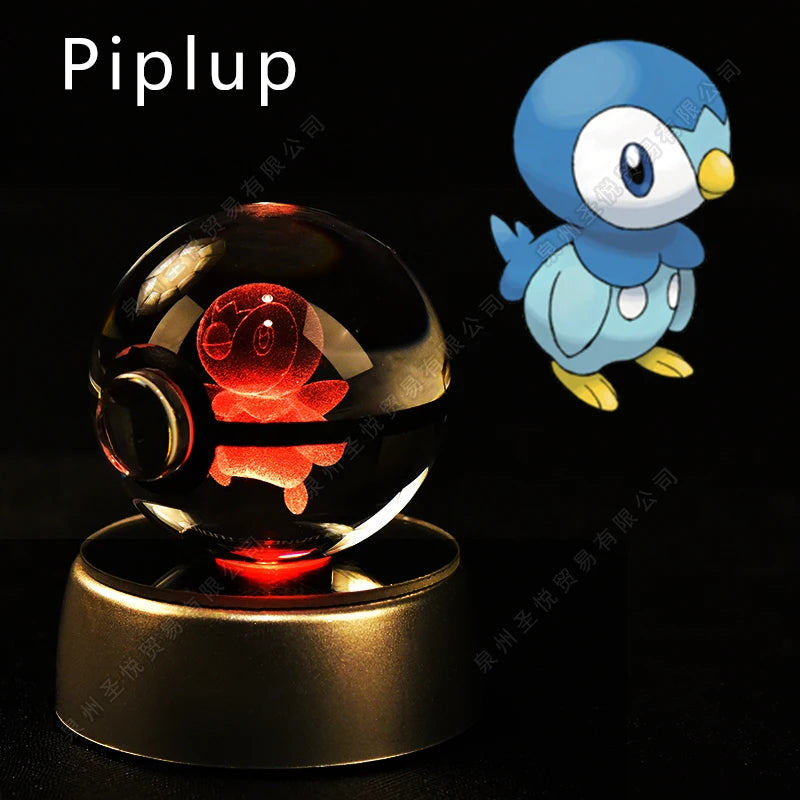 3D Pokémon Crystal Ball LED Lamp – Pikachu/Gengar/Mewtwo Gift