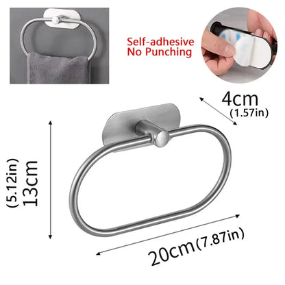 Self-Adhesive Towel Holder – Stainless Steel Rack