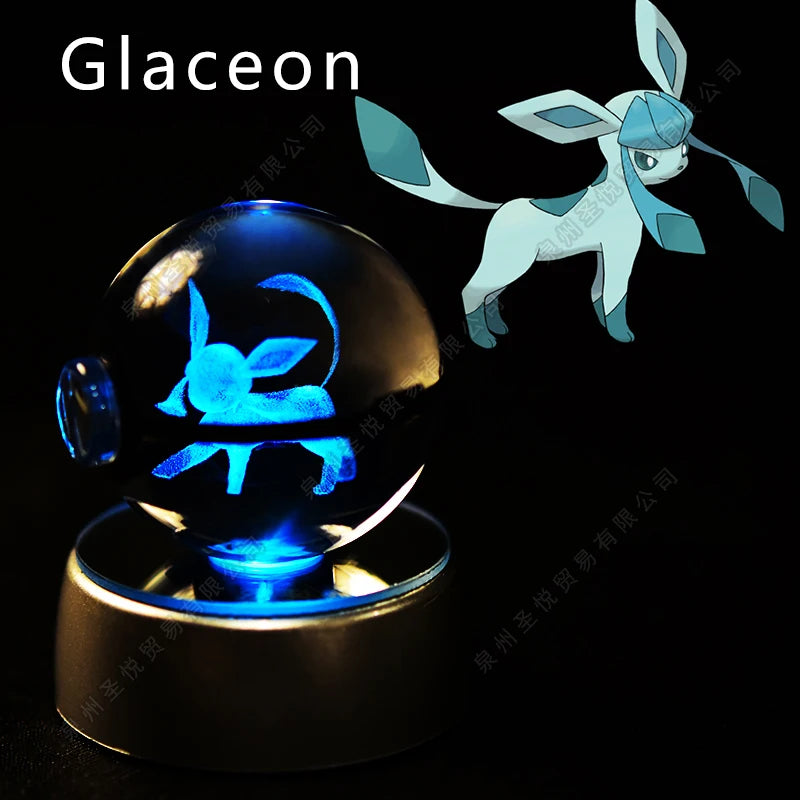 3D Pokémon Crystal Ball LED Lamp – Pikachu/Gengar/Mewtwo Gift