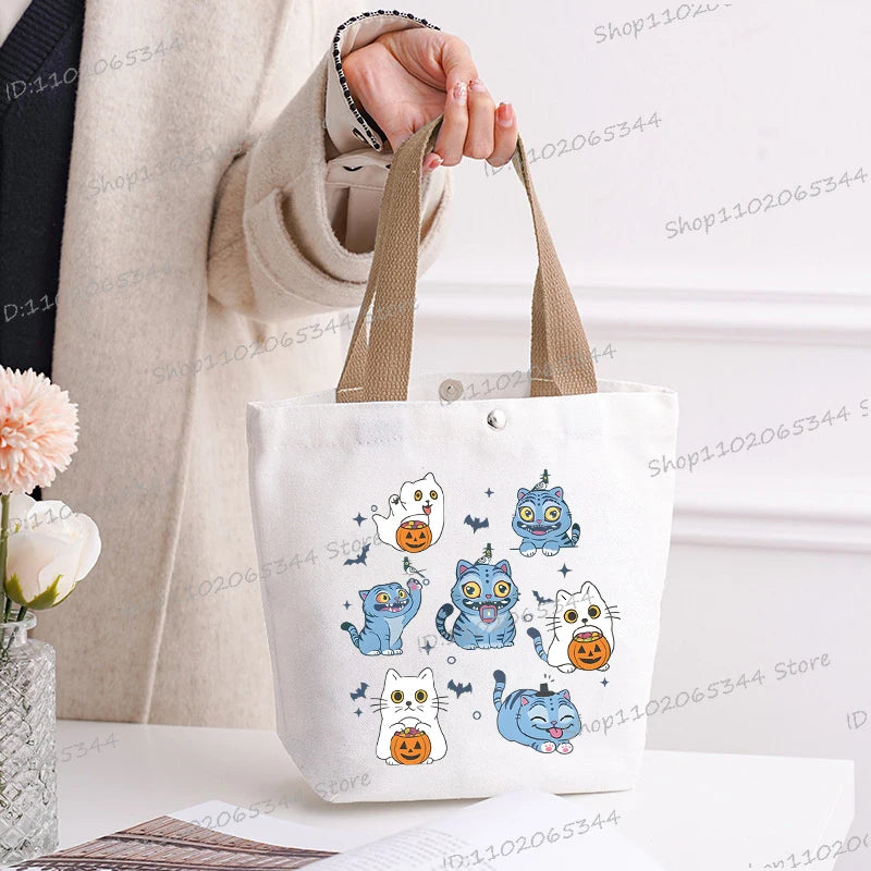 🎃 Halloween Anime Tiger Canvas Tote