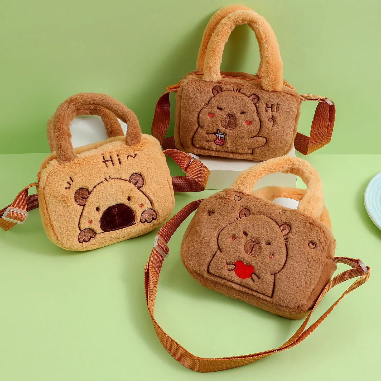 🐹 Cute Capybara Plush Shoulder Bag – Korea Style