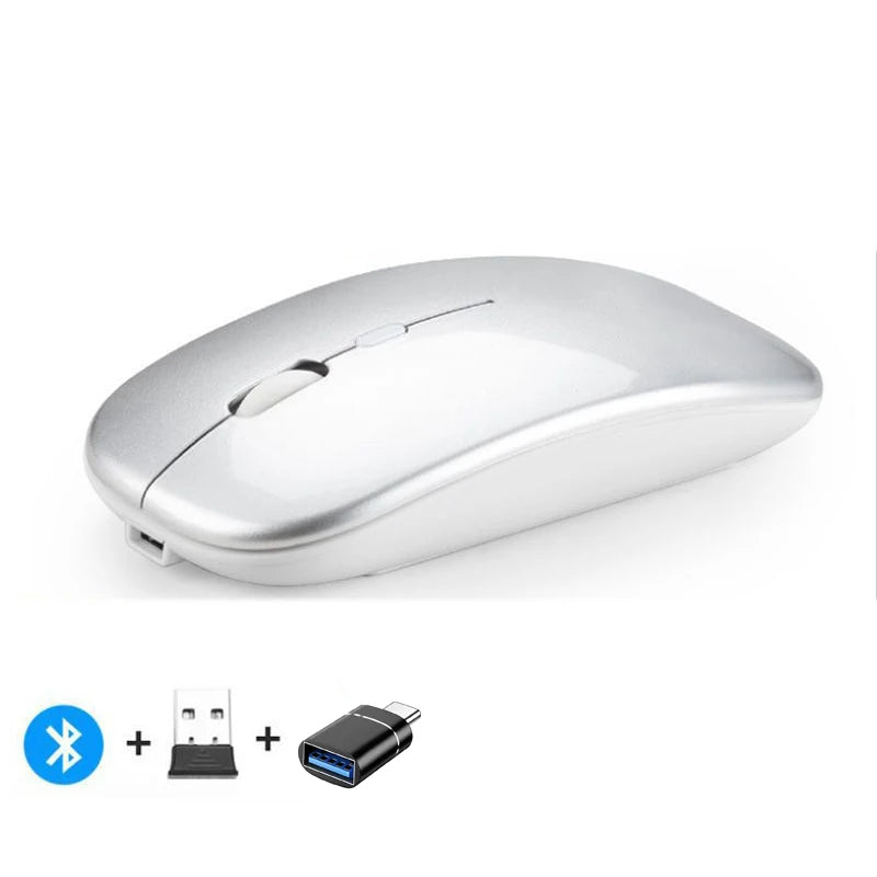 Dual Mode Wireless Mouse – Rechargeable Bluetooth + 2.4G