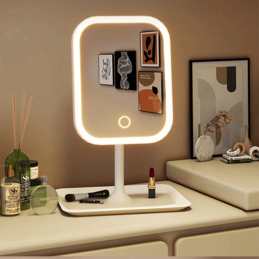 Modern Desktop Vanity Mirror with LED Light