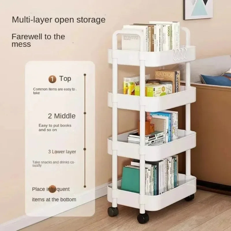 Home kitchen bathroom small cart storage rack