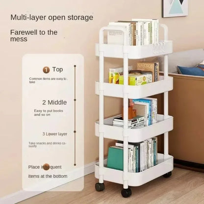 Home kitchen bathroom small cart storage rack