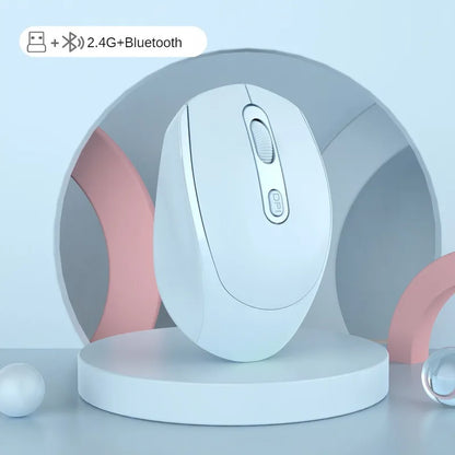 Bluetooth 5.1 + 2.4G Wireless Mouse – Silent, Rechargeable, 1600DPI
