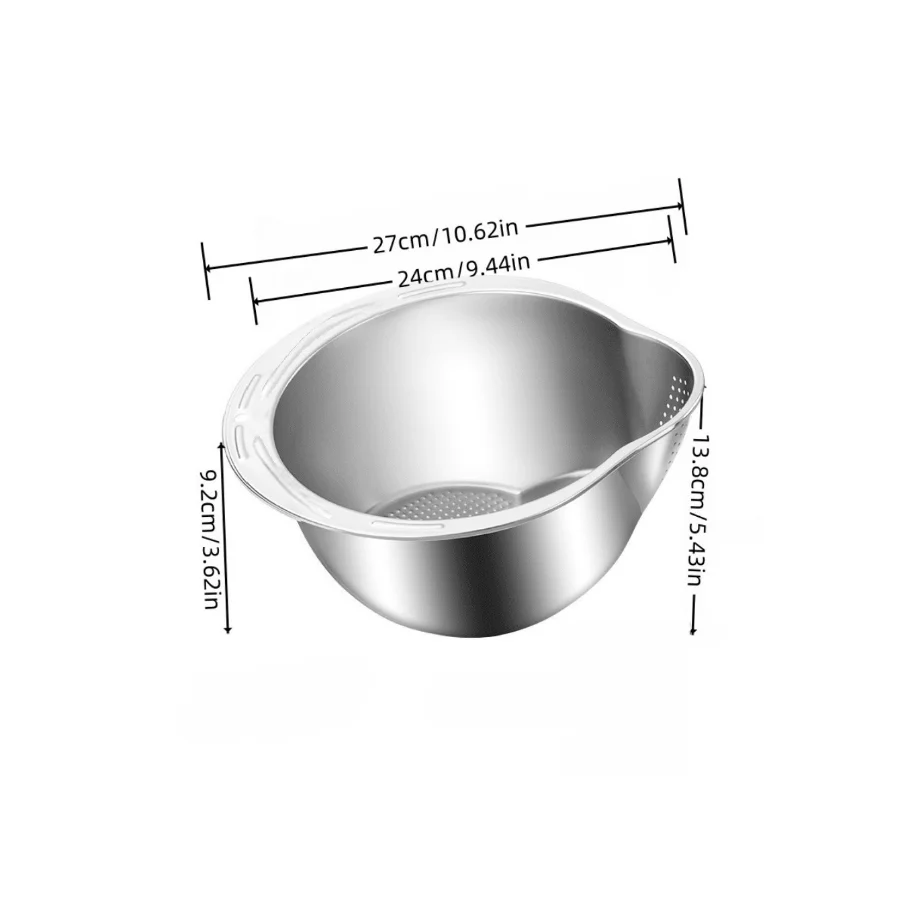 Stainless Steel Rice Washer & Strainer Bowl
