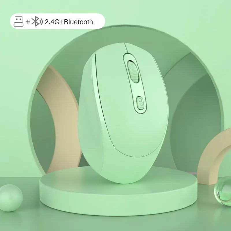 Bluetooth 5.1 + 2.4G Wireless Mouse – Silent, Rechargeable, 1600DPI