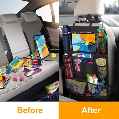 Backseat Car Organizer with Tablet Holder & Storage Pockets