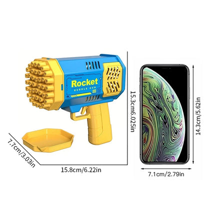 40-Hole Electric Bubble Gun – Handheld Rocket Launcher Toy for Kids