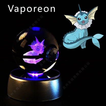 3D Pokémon Crystal Ball LED Lamp – Pikachu/Gengar/Mewtwo Gift